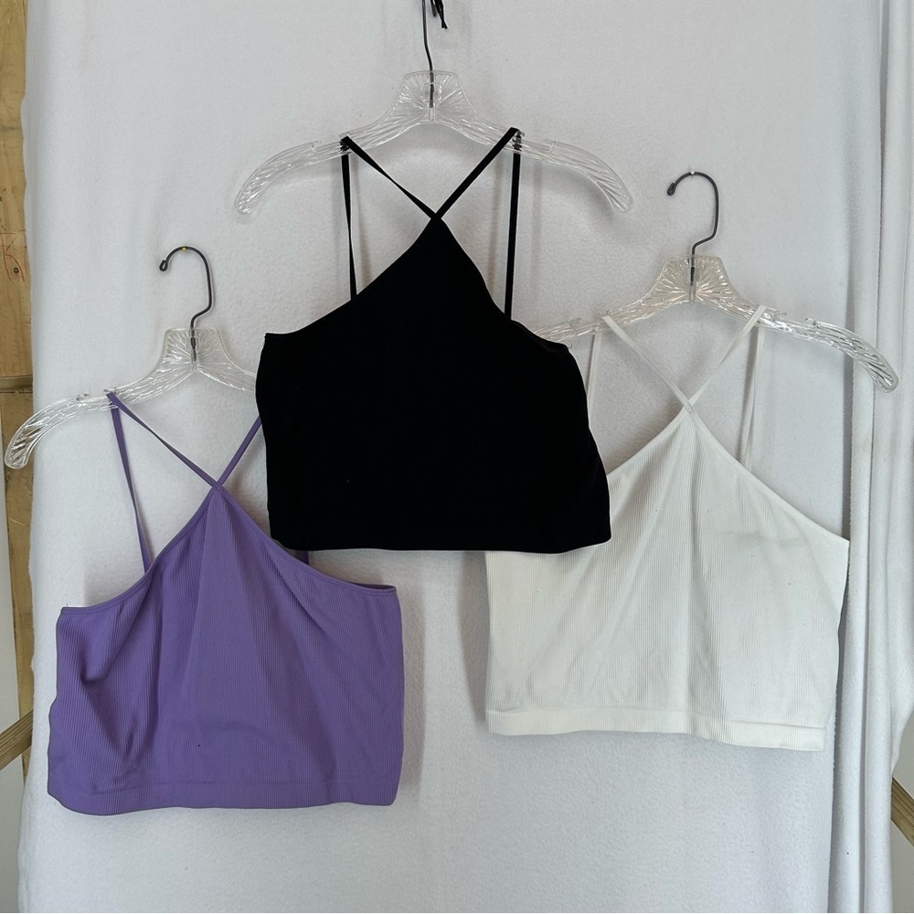 3 Primark Cross Halter Ribbed Stretch Tank Top‎ XL